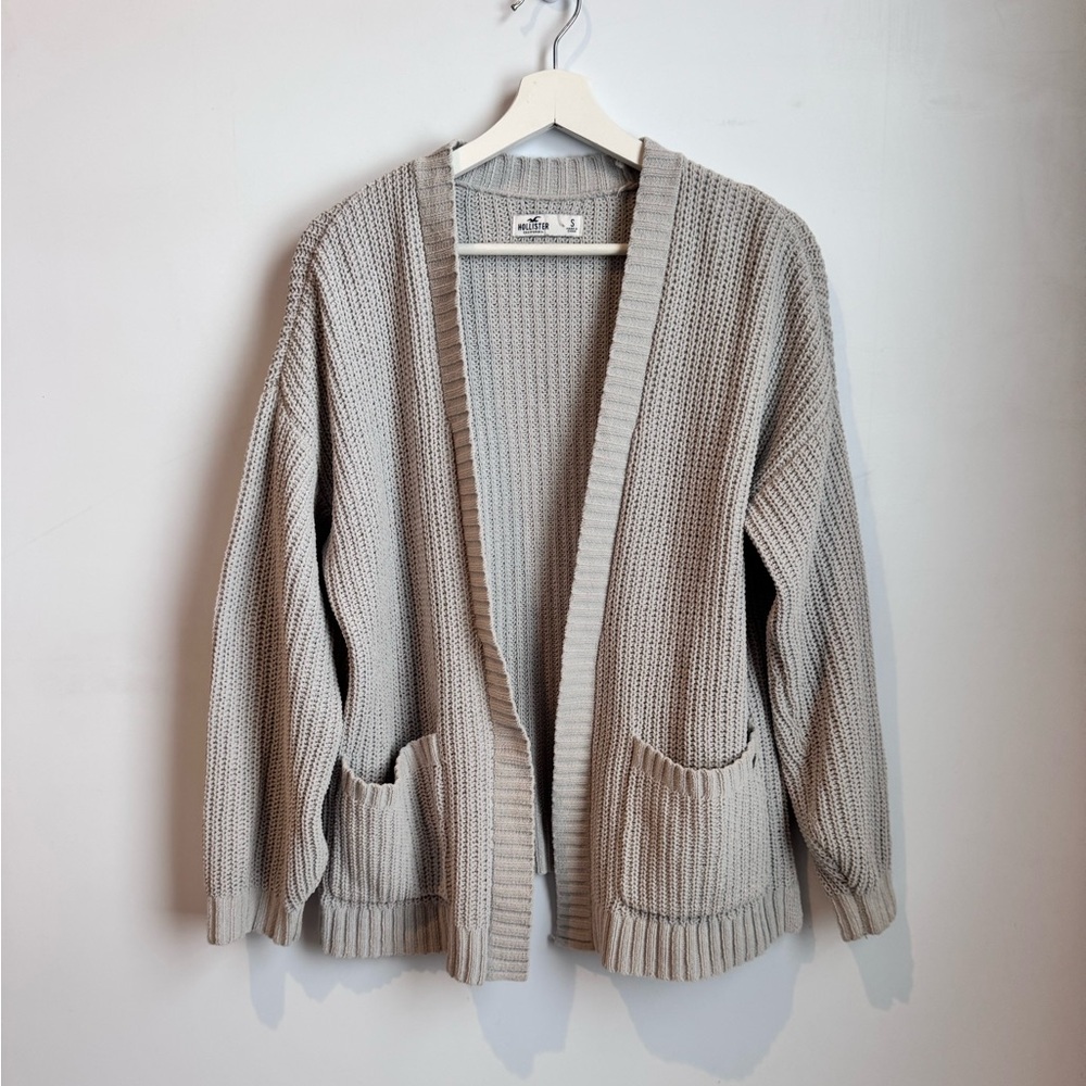 Hollister Knit Open Front light gray Cardigan Size Small